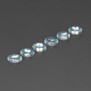 캐럿 천연 라이트 블루 아쿠아마린 보석, 타원형 컷, 5×3.1 mm, VVS-VS