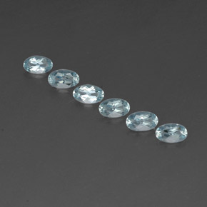 캐럿 천연 라이트 블루 아쿠아마린 보석, 타원형 컷, 5×3.1 mm, VVS-VS