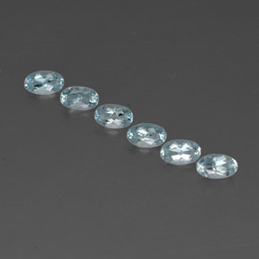 캐럿 천연 라이트 블루 아쿠아마린 보석, 타원형 컷, 5×3 mm, VVS