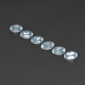 캐럿 천연 라이트 블루 아쿠아마린 보석, 타원형 컷, 5×3.1 mm, VVS-VS