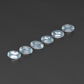 캐럿 천연 라이트 블루 아쿠아마린 보석, 타원형 컷, 5×3.1 mm, VVS-VS