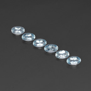 캐럿 천연 라이트 블루 아쿠아마린 보석, 타원형 컷, 4.9×3 mm, VVS-VS