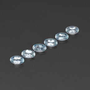 캐럿 천연 라이트 블루 아쿠아마린 보석, 타원형 컷, 4.9×3 mm, VVS-VS