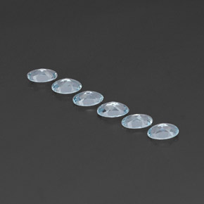캐럿 천연 라이트 블루 아쿠아마린 보석, 타원형 컷, 4.9×3 mm, VVS-VS