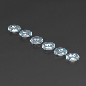 캐럿 천연 라이트 블루 아쿠아마린 보석, 타원형 컷, 5.1×3.1 mm, VVS-VS