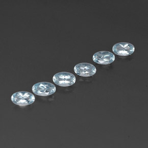캐럿 천연 라이트 블루 아쿠아마린 보석, 타원형 컷, 5.1×3.1 mm, VVS-VS