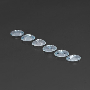 캐럿 천연 라이트 블루 아쿠아마린 보석, 타원형 컷, 5.1×3.1 mm, VVS-VS