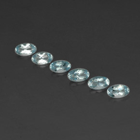 캐럿 천연 라이트 블루 아쿠아마린 보석, 타원형 컷, 4.9×2.9 mm, VVS