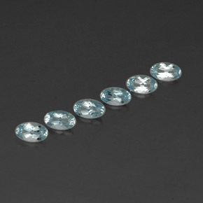 캐럿 천연 라이트 블루 아쿠아마린 보석, 타원형 컷, 4.9×2.9 mm, VVS