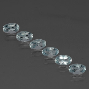 캐럿 천연 라이트 블루 아쿠아마린 보석, 타원형 컷, 5.1×3.1 mm, VVS