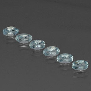 캐럿 천연 라이트 블루 아쿠아마린 보석, 타원형 컷, 5×3.1 mm, VVS