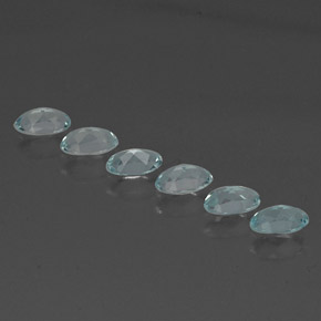 캐럿 천연 라이트 블루 아쿠아마린 보석, 타원형 컷, 5×3.1 mm, VVS