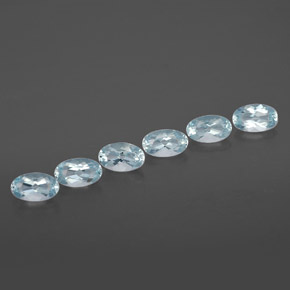 캐럿 천연 라이트 블루 아쿠아마린 보석, 타원형 컷, 5.1×3.1 mm, VVS