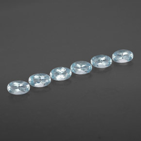 캐럿 천연 라이트 블루 아쿠아마린 보석, 타원형 컷, 5×3.1 mm, VVS