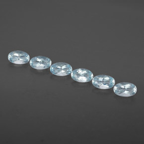 캐럿 천연 라이트 블루 아쿠아마린 보석, 타원형 컷, 5×3.1 mm, VVS