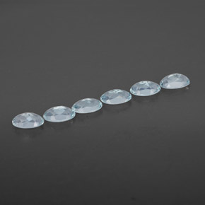 캐럿 천연 라이트 블루 아쿠아마린 보석, 타원형 컷, 5×3.1 mm, VVS