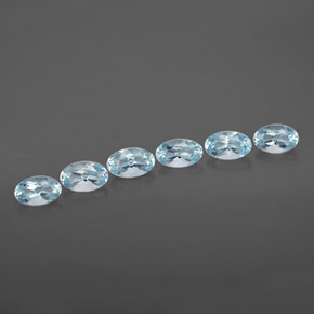 캐럿 천연 라이트 블루 아쿠아마린 보석, 타원형 컷, 5.1×3.1 mm, VVS
