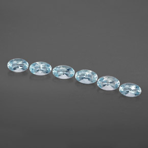 캐럿 천연 라이트 블루 아쿠아마린 보석, 타원형 컷, 5.1×3.1 mm, VVS