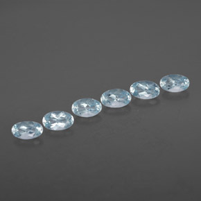 캐럿 천연 라이트 블루 아쿠아마린 보석, 타원형 컷, 4.9×3 mm, VVS