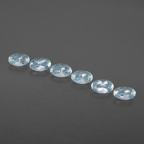 캐럿 천연 라이트 블루 아쿠아마린 보석, 타원형 컷, 4.9×3 mm, VVS