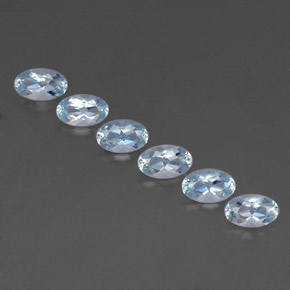 캐럿 천연 라이트 블루 아쿠아마린 보석, 타원형 컷, 4.9×3 mm, VVS