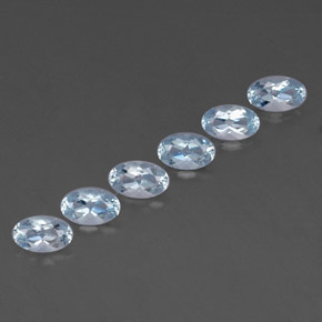 캐럿 천연 라이트 블루 아쿠아마린 보석, 타원형 컷, 4.9×3 mm, VVS
