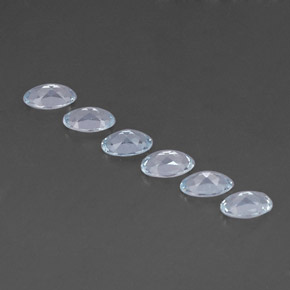 캐럿 천연 라이트 블루 아쿠아마린 보석, 타원형 컷, 4.9×3 mm, VVS