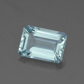 1.51캐럿 천연 라이트 블루 아쿠아마린, 에메랄드 컷, 8.7×6.1 mm, VVS