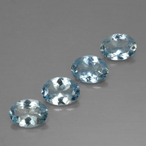 캐럿 천연 라이트 블루 아쿠아마린 보석, 타원형 컷, 7.1×5.2 mm, VVS