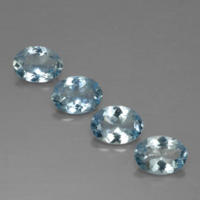 캐럿 천연 라이트 블루 아쿠아마린 보석, 타원형 컷, 7.1×5.2 mm, VVS