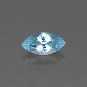 0.62캐럿 천연 라이트 블루 아쿠아마린, 마퀴즈, 8.1×4.2 mm, VVS
