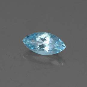 0.62캐럿 천연 라이트 블루 아쿠아마린, 마퀴즈, 8.1×4.2 mm, VVS