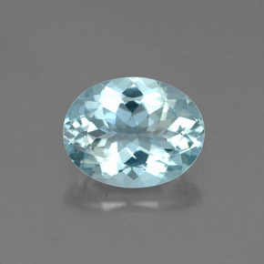 1.68캐럿 천연 라이트 블루 아쿠아마린, 타원형 컷, 9.1×7.1 mm, VVS