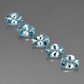 캐럿 천연 라이트 블루 아쿠아마린 보석, 타원형 컷, 8.1×6.1 mm, VVS