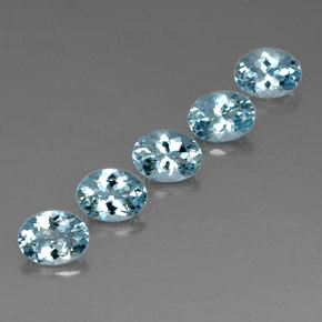 캐럿 천연 라이트 블루 아쿠아마린 보석, 타원형 컷, 8.1×6.1 mm, VVS