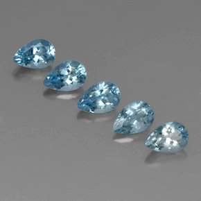 캐럿 천연 라이트 블루 아쿠아마린 보석, 배 모양, 6.2×4.2 mm, VVS-VS
