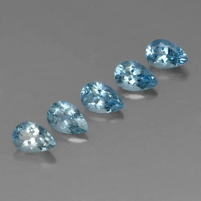 캐럿 천연 라이트 블루 아쿠아마린 보석, 배 모양, 6.2×4.2 mm, VVS-VS