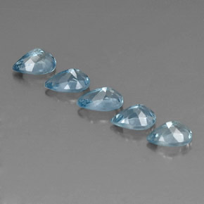 캐럿 천연 라이트 블루 아쿠아마린 보석, 배 모양, 6.2×4.2 mm, VVS-VS