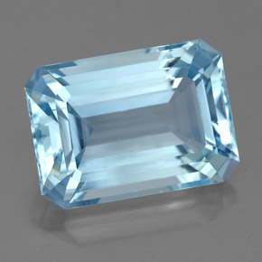 4.30캐럿 천연 라이트 블루 아쿠아마린, 에메랄드 컷, 11.7×8.4 mm, VVS-VS