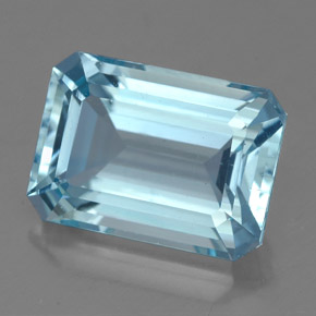 4.30캐럿 천연 라이트 블루 아쿠아마린, 에메랄드 컷, 11.7×8.4 mm, VVS-VS