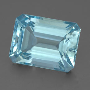 4.00캐럿 천연 라이트 블루 아쿠아마린, 에메랄드 컷, 11.2×8.4 mm, VVS