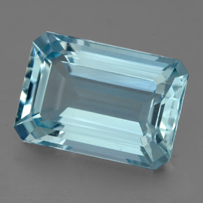 4.50캐럿 천연 라이트 블루 아쿠아마린, 에메랄드 컷, 12.3×8.5 mm, VVS