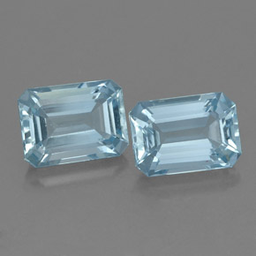 캐럿 천연 라이트 블루 아쿠아마린 보석, 에메랄드 컷, 7.5×5.6 mm, VVS