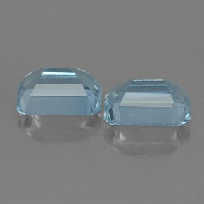 캐럿 천연 라이트 블루 아쿠아마린 보석, 에메랄드 컷, 7.5×5.6 mm, VVS