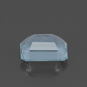 1.17캐럿 천연 라이트 블루 아쿠아마린, 에메랄드 컷, 7.4×5.7 mm, IF