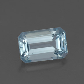 1.35캐럿 천연 라이트 블루 아쿠아마린, 에메랄드 컷, 8.4×5.4 mm, VVS
