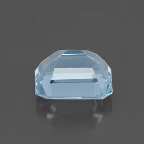 1.23캐럿 천연 라이트 블루 아쿠아마린, 에메랄드 컷, 7×6 mm, VVS