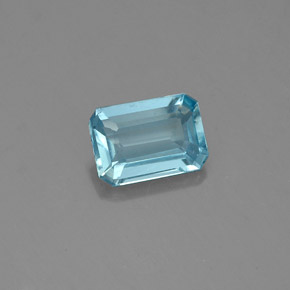 0.64캐럿 천연 라이트 블루 아쿠아마린, 에메랄드 컷, 6.9×4.9 mm, VS-SI
