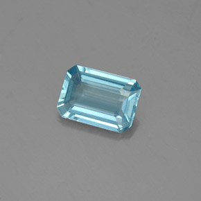 0.64캐럿 천연 라이트 블루 아쿠아마린, 에메랄드 컷, 6.9×4.9 mm, VS-SI