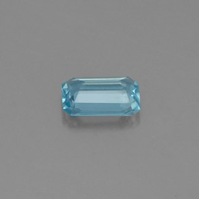 0.64캐럿 천연 라이트 블루 아쿠아마린, 에메랄드 컷, 6.9×4.9 mm, VS-SI